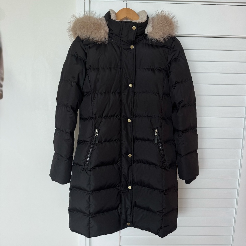 Ralph Lauren - Down-filled coat with Faux Fur trim on hood. Size XS